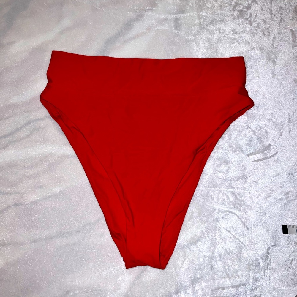 Aerie High Cut Cheeky Swim Bottoms - Red, Large